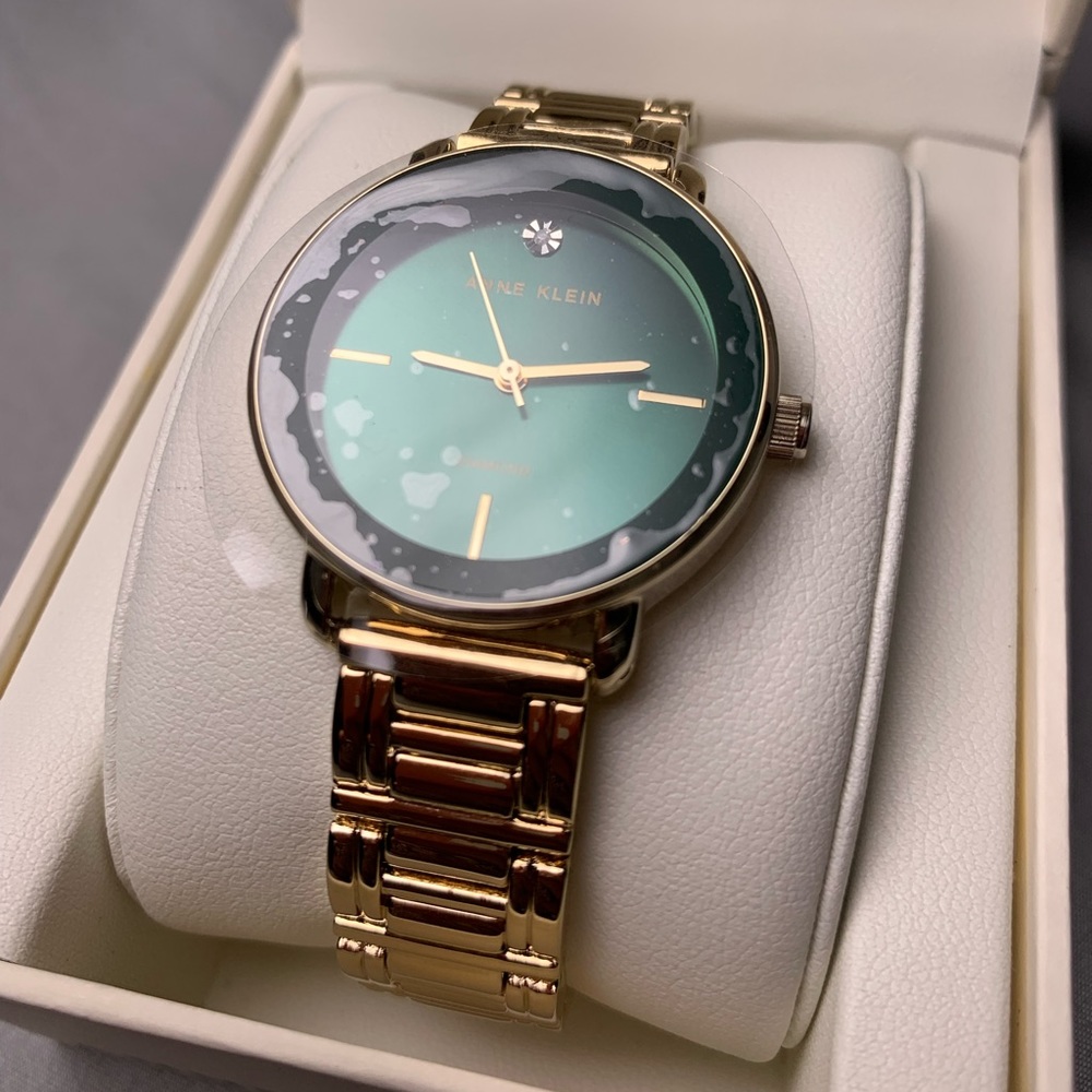 Anne Klein Green&Gold Watch